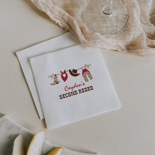 Tweede Rodeo Westerne Cowboy 2e verjaardag Servet