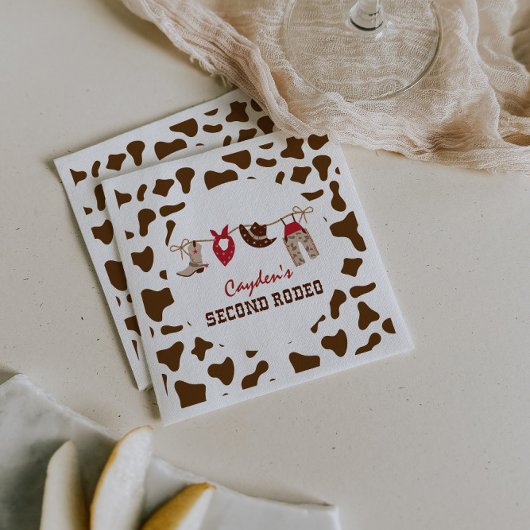 Tweede Rodeo Westerne Cowboy 2e Verjaardag Servet