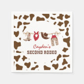 Tweede Rodeo Westerne Cowboy 2e Verjaardag Servet (Voorkant)
