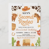 Tweede Rodeo Westerne Cowboy Verjaardagsuitnodigin Kaart (Voorkant)