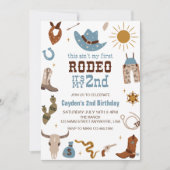 Tweede Rodeo Westerse Cowboy 2e Verjaardag Kaart (Voorkant)