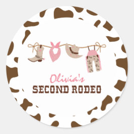 Tweede Rodeo Westerse Cowboy 2e Verjaardag Ronde Sticker