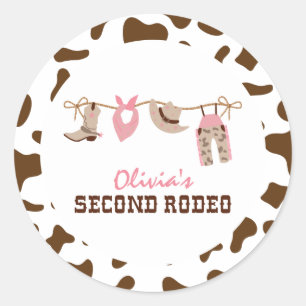Tweede Rodeo Westerse Cowboy 2e Verjaardag Ronde Sticker