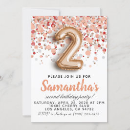 Tweede Roos Gold Birthday Uitnodiging