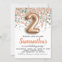 Tweede Roos Gold Birthday Uitnodiging