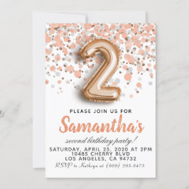 Tweede Roos Gold Birthday Uitnodiging