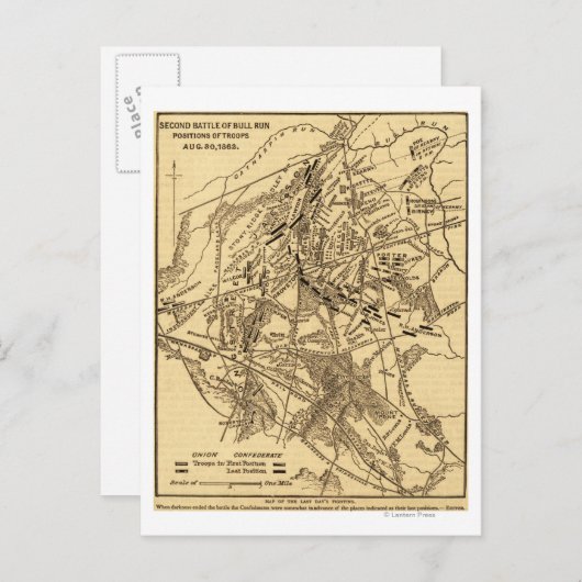 Tweede slag bij Bull Run 3 Briefkaart (Voorkant / Achterkant)