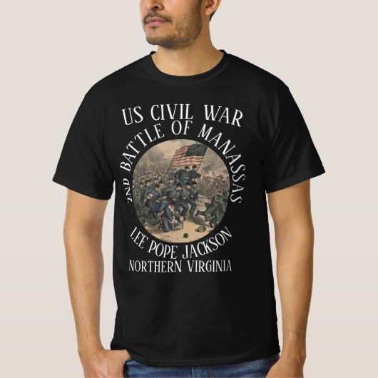 TWEEDE SLAG BIJ MANASSAS - AMERIKAANSE BURGEROORLO T-SHIRT (Voorkant)