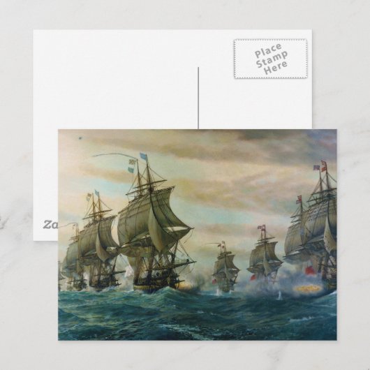 Tweede slag op de Virginia Capes Briefkaart (Voorkant / Achterkant)