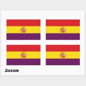 Tweede Spaanse Republiek Vlag Rechthoekige Sticker (Vel)