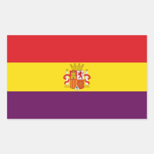 Tweede Spaanse Republiek Vlag Rechthoekige Sticker (Voorkant)