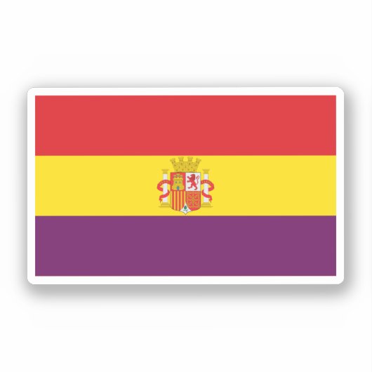 Tweede Spaanse Republiek Vlag Sticker (Voorkant)