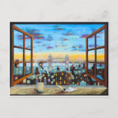 "Tweede ster rechts" Peter Pan inspireerde kunst Briefkaart (Voorkant)