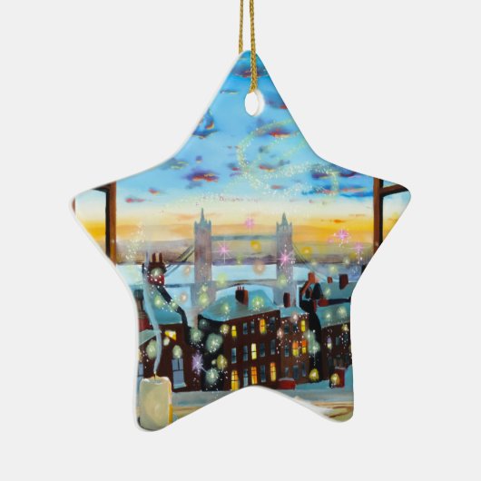 Tweede ster rechts. Peter Pan inspireerde kunst Keramisch Ornament (Rechts)