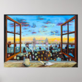 Tweede ster rechts. Peter Pan inspireerde kunst Poster (Voorkant)