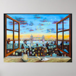 Tweede ster rechts. Peter Pan inspireerde kunst Poster