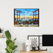 Tweede ster rechts. Peter Pan inspireerde kunst Poster (Thuiskantoor)