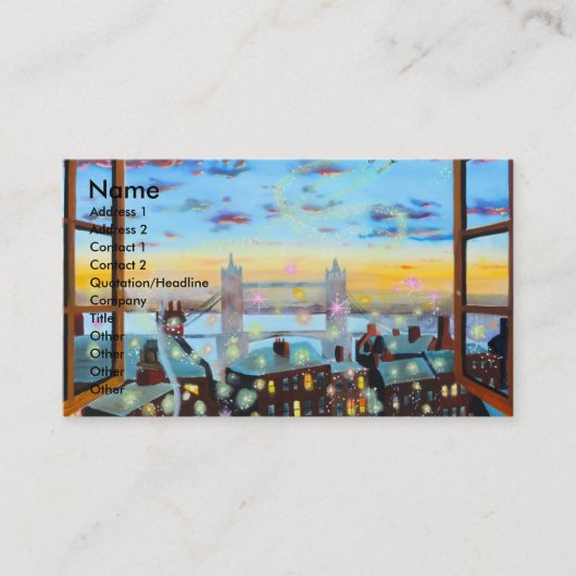 Tweede ster rechts. Peter Pan inspireerde kunst Visitekaartje (Voorkant)