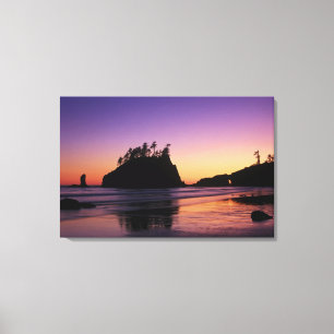 Tweede strand bij schemering, Olympic NP, WA, USA Canvas Afdruk