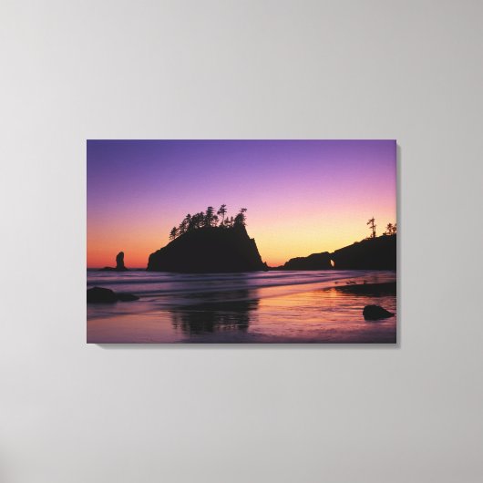 Tweede strand bij Twilight, Olympic NP, WA, Vereni Canvas Afdruk (Voorkant)