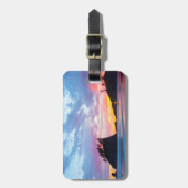 Tweede strand bij zonsondergang, Washington Bagagelabel (Voorkant verticaal)