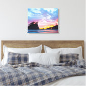 Tweede strand bij zonsondergang, Washington Canvas Afdruk (Insitu (Slaapkamer))