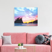 Tweede strand bij zonsondergang, Washington Canvas Afdruk (Insitu (Woonkamer))