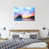 Tweede strand bij zonsondergang, Washington Canvas Afdruk (Insitu (Slaapkamer))