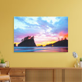 Tweede strand bij zonsondergang, Washington Canvas Afdruk (Insitu (Woonkamer))