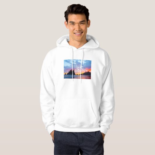 Tweede strand bij zonsondergang, Washington Hoodie (Voorkant volledig)
