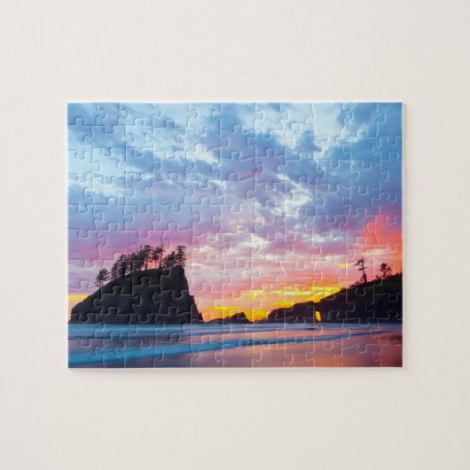 Tweede strand bij zonsondergang, Washington Legpuzzel (Horizontaal)