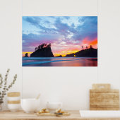 Tweede strand bij zonsondergang, Washington Poster (Keuken)