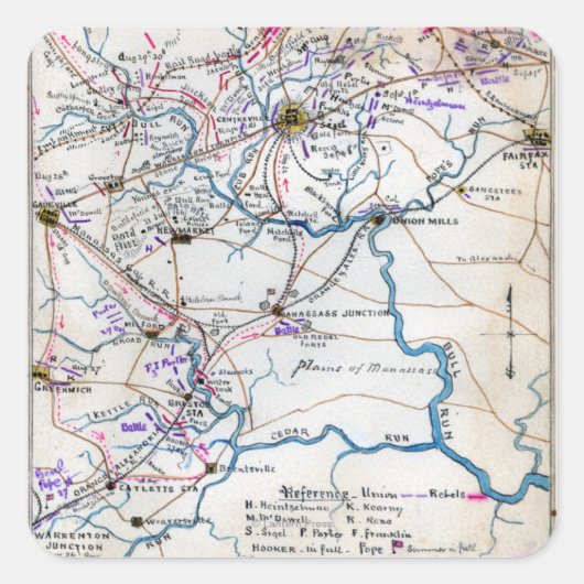 Tweede strijd tegen Bull Run 4 Vierkante Sticker (Voorkant)