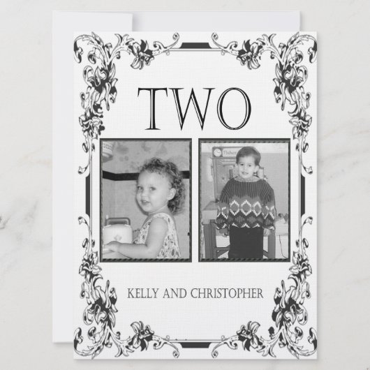 Tweede tafelnummer met vintage zwart-wit foto (Voorkant)