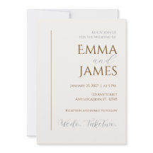 Tweede Trouwuitnodiging. Modern minimalistisch