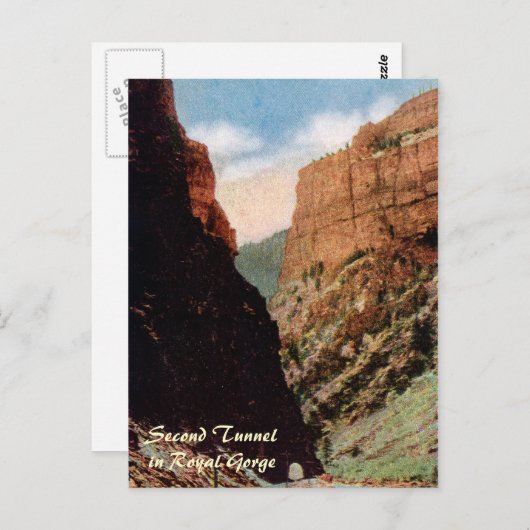 Tweede tunnel in het Royal Gorge Briefkaart (Voorkant / Achterkant)