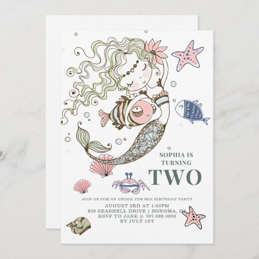 Tweede uitnodiging van de Zeemeermin (Voorkant / Achterkant)