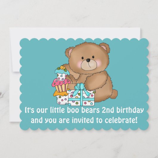 Tweede uitnodiging van Little Boo Beer (Voorkant)