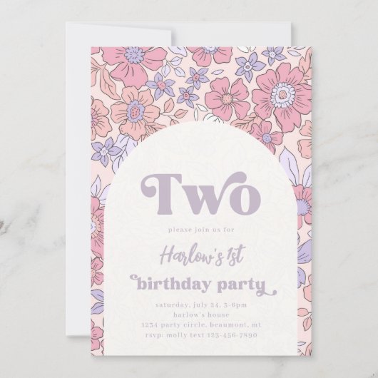 Tweede uitnodiging voor bloem | Wilde bloem (Voorkant)