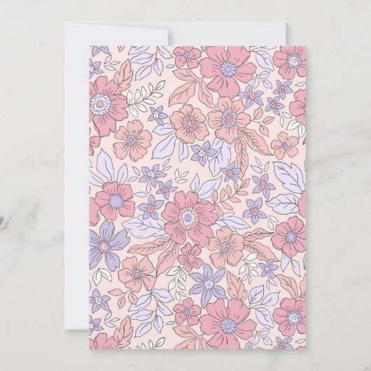 Tweede uitnodiging voor bloem | Wilde bloem (Achterkant)