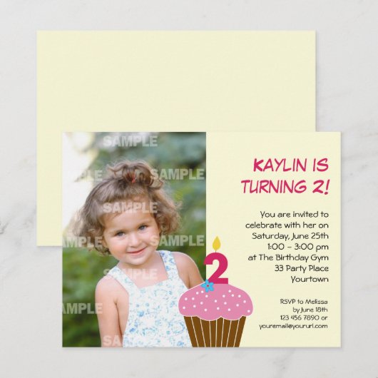 Tweede uitnodiging voor de partij van Birthday in  (Voorkant / Achterkant)