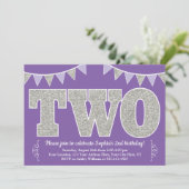 Tweede uitnodiging voor Paarse en Zilveren | TWEE (Staand voorkant)