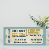 Tweede uitnodiging voor treinkaartje van de verjaa (Staand voorkant)