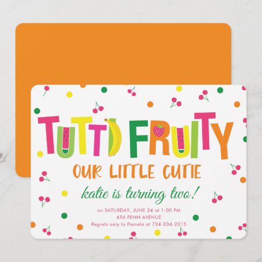 Tweede uitnodiging voor tweeti-feesten (Voorkant / Achterkant)