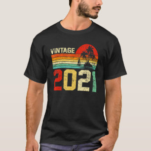 Tweede verjaardag 2021 Retro Boy Girl 2 jaar T-shirt