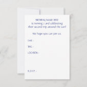 Tweede verjaardag baan rond de zon kaart (Achterkant)