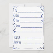 Tweede verjaardag Blauwe uitnodiging (Achterkant)