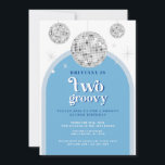 Tweede verjaardag Blue Navy Retro Disco Arch Kaart<br><div class="desc">Dit ontwerp meet 5 x 7 inch / 12, 7 x 17, 8 cm en is perfect voor uitnodigingen. Stap terug in de tijd met onze Retro Disco Ball tweede verjaardagsuitnodigingen & Decor collectie. Dompel jezelf onder in de nostalgie van de jaren 70 met gedempte beige en grijze bogen, versterkt...</div>