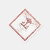 Tweede verjaardag Carrousel Floral Glitter Servet (Hoek)