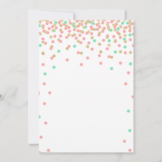 Tweede verjaardag Confetti Blauwgroen Roze Kaart (Achterkant)